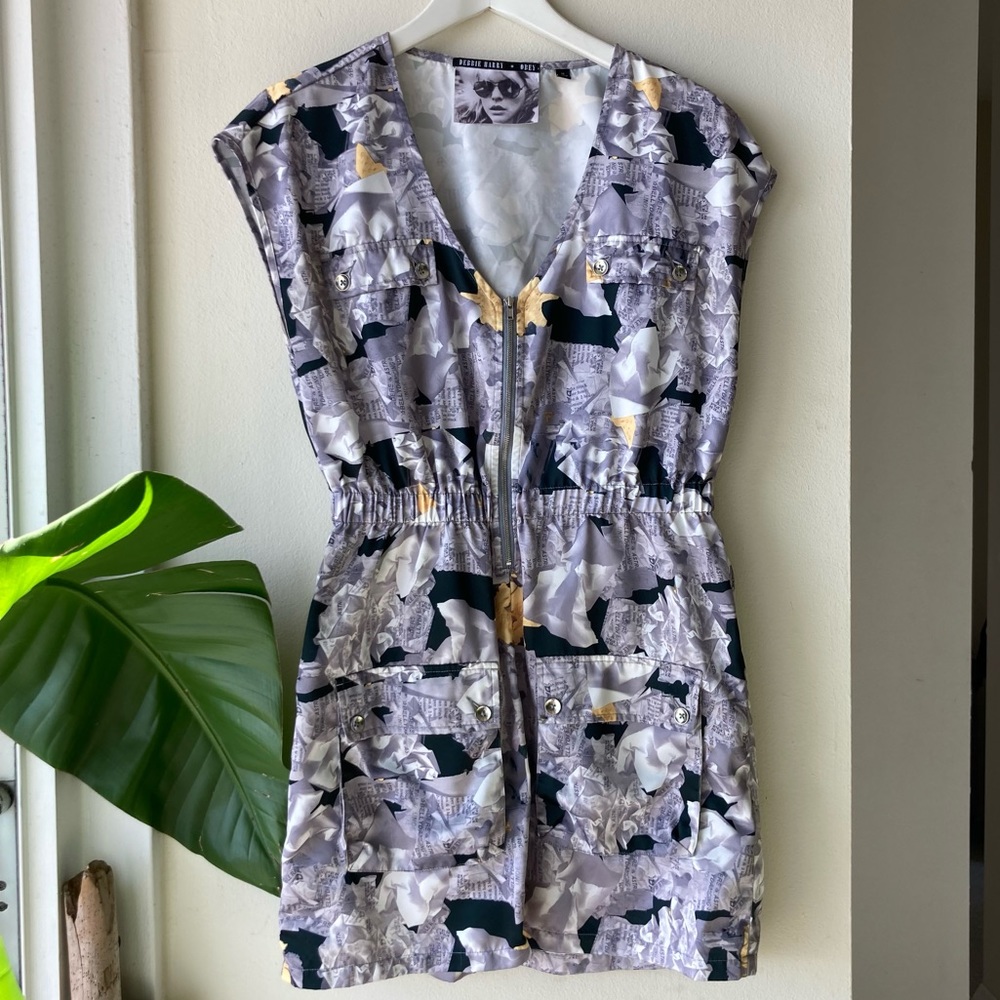 Obey Debbie Harry zip mini dress